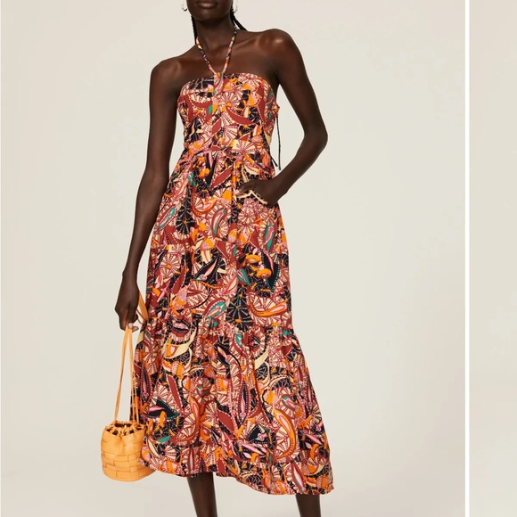 House of Harlow 1960 Dresses & Skirts - House of Harlow 1960 Revolve Paisley Cotton Halter Maxi Midi Dress Pockets XS